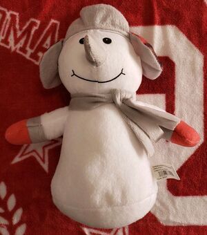 Oriental Trading Company Stuffed Snowman With Ear Flap Hat Gift For Christmas..